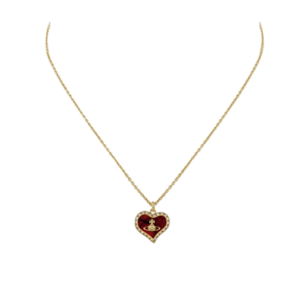 Vivienne Westwood Gold Copper Red Honey Crystal Petra Pendant