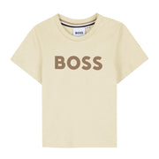BOSS Baby Contrast Logo Short Sleeve Sand T-Shirt