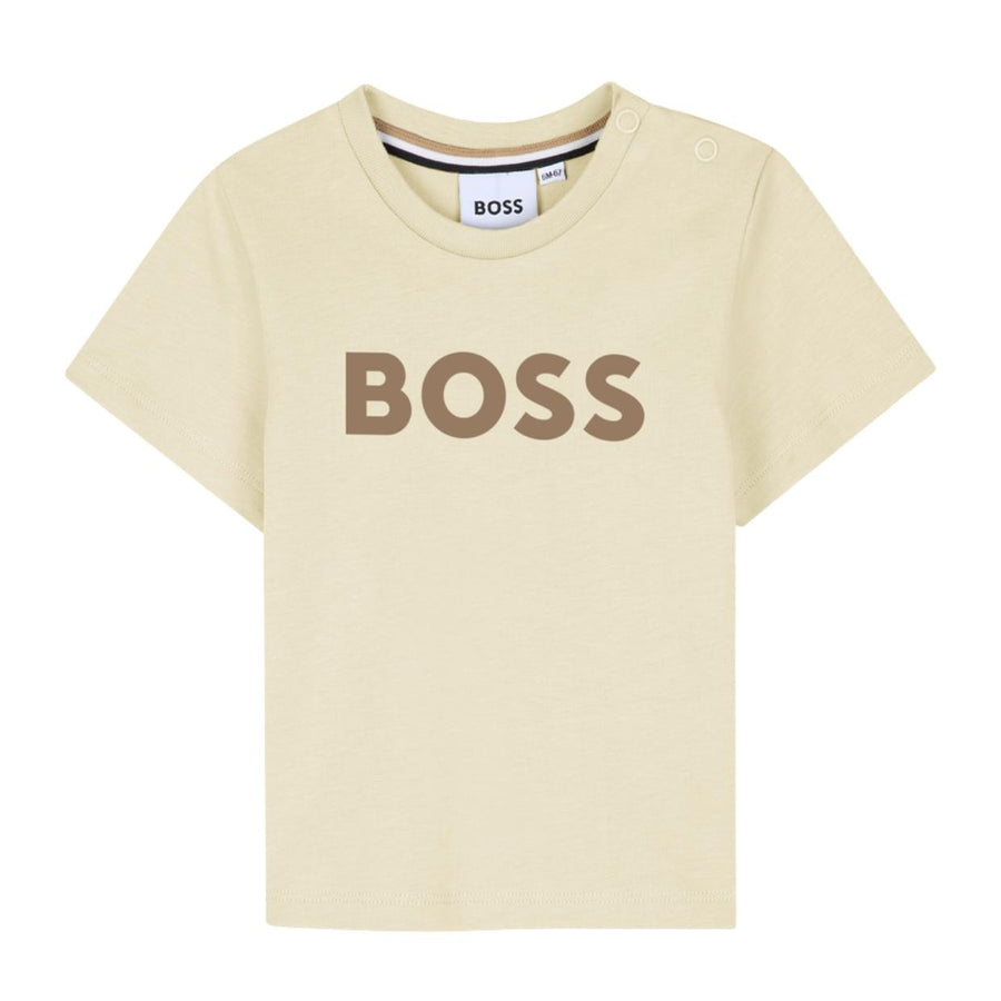 BOSS Baby Contrast Logo Short Sleeve Sand T-Shirt