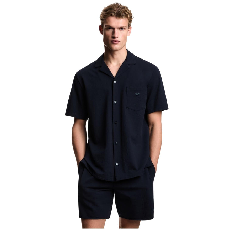 Emporio Armani Navy Jersey Loungewear Shirt