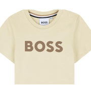 BOSS Baby Contrast Logo Short Sleeve Sand T-Shirt