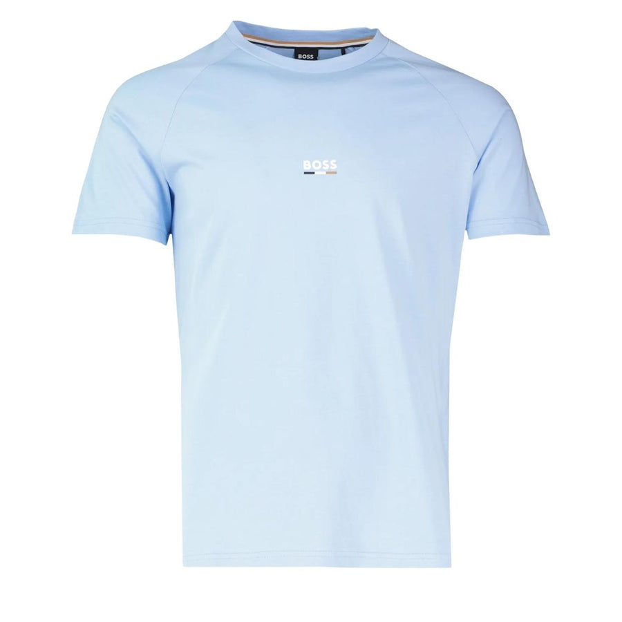 BOSS Slim Fit Printed Logo Sky Blue T-Shirt
