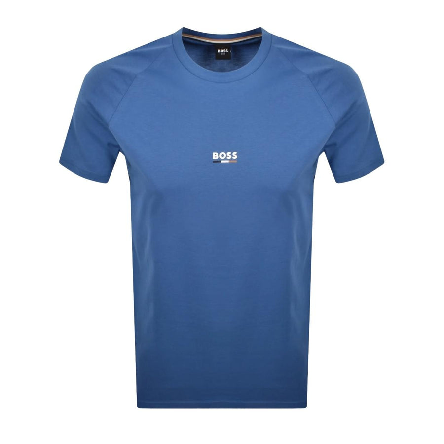BOSS Slim Fit Printed Logo Blue T-Shirt