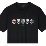 Paul Smith Multi-Coloured Skulls Line Up Black T-Shirt