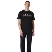 Paul Smith Multi-Coloured Skulls Line Up Black T-Shirt
