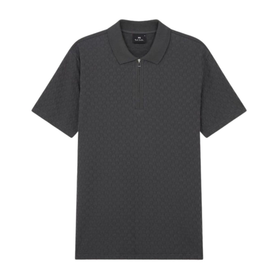 Paul Smith Grey Regular Fit Zip Polo Shirt