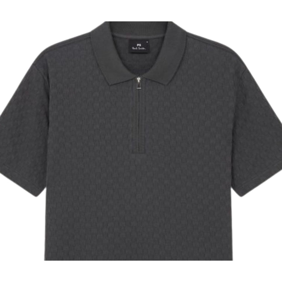 Paul Smith Grey Regular Fit Zip Polo Shirt