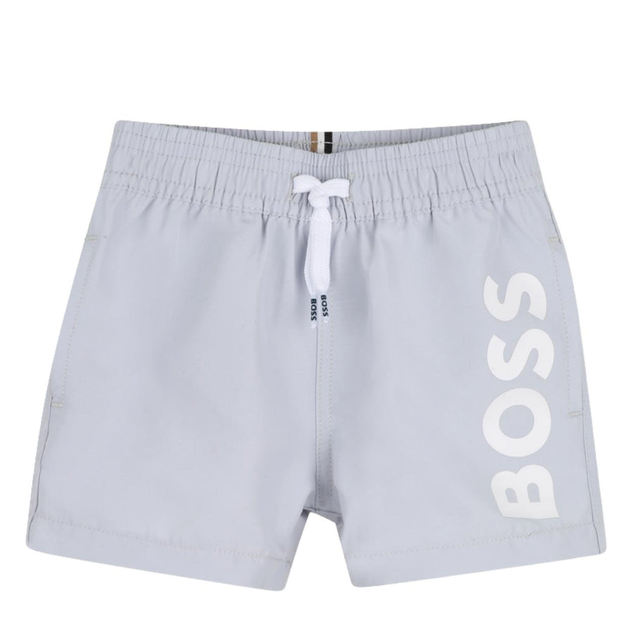 BOSS Baby Printed Logo Pale Blue Swim Shorts