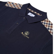 Aquascutum Active Stripes Piquet Navy Polo Shirts
