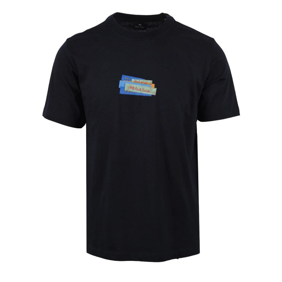 Paul Smith Graphic Print Logo Navy T-Shirt