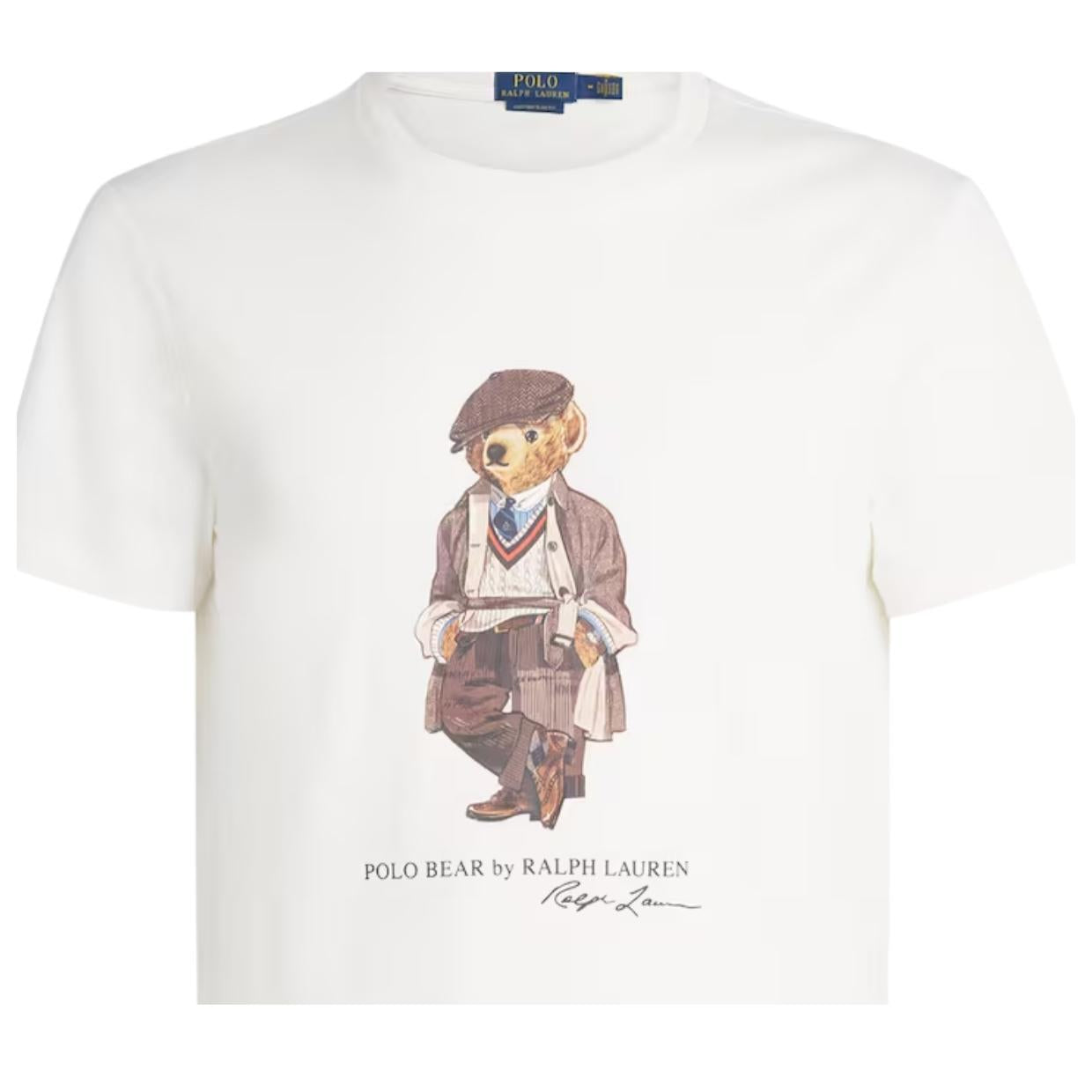 Polo Ralph Lauren Custom Slim Fit Polo Bear White T-Shirt