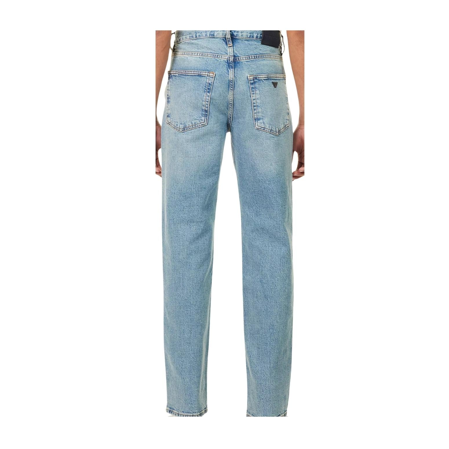 Emporio Armani J76 Straight Fit Light Blue Denim Jeans