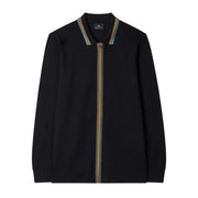 Paul Smith Contrast Tipping Black Full Zip Polo Shirt