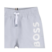 BOSS Baby Printed Logo Pale Blue Swim Shorts