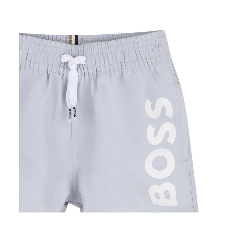 BOSS Baby Printed Logo Pale Blue Swim Shorts