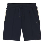 BOSS Metallic Logo Cotton Blend Dark Blue Sweat Shorts