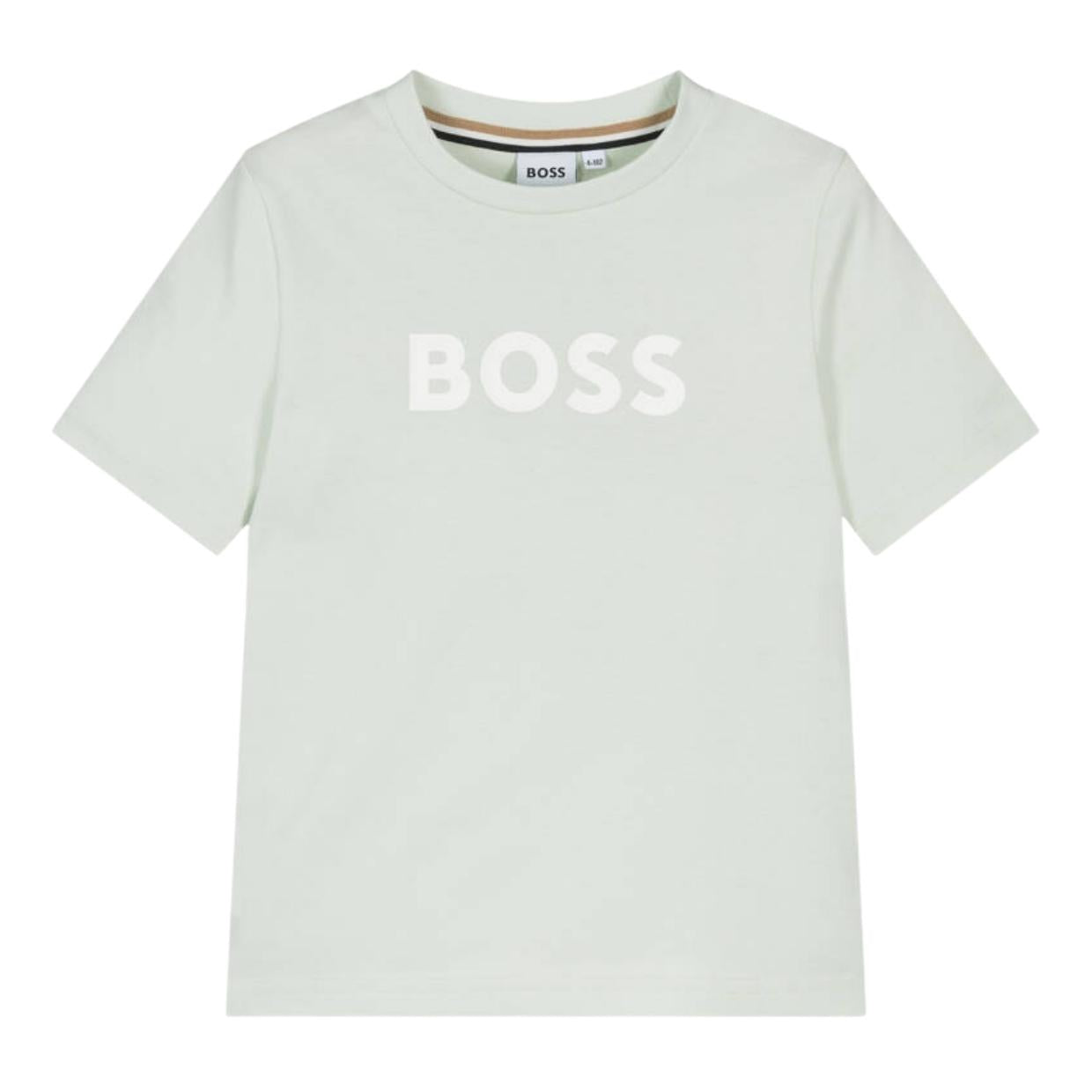BOSS Kids Print Contrast Logo Sprout Green T-Shirt