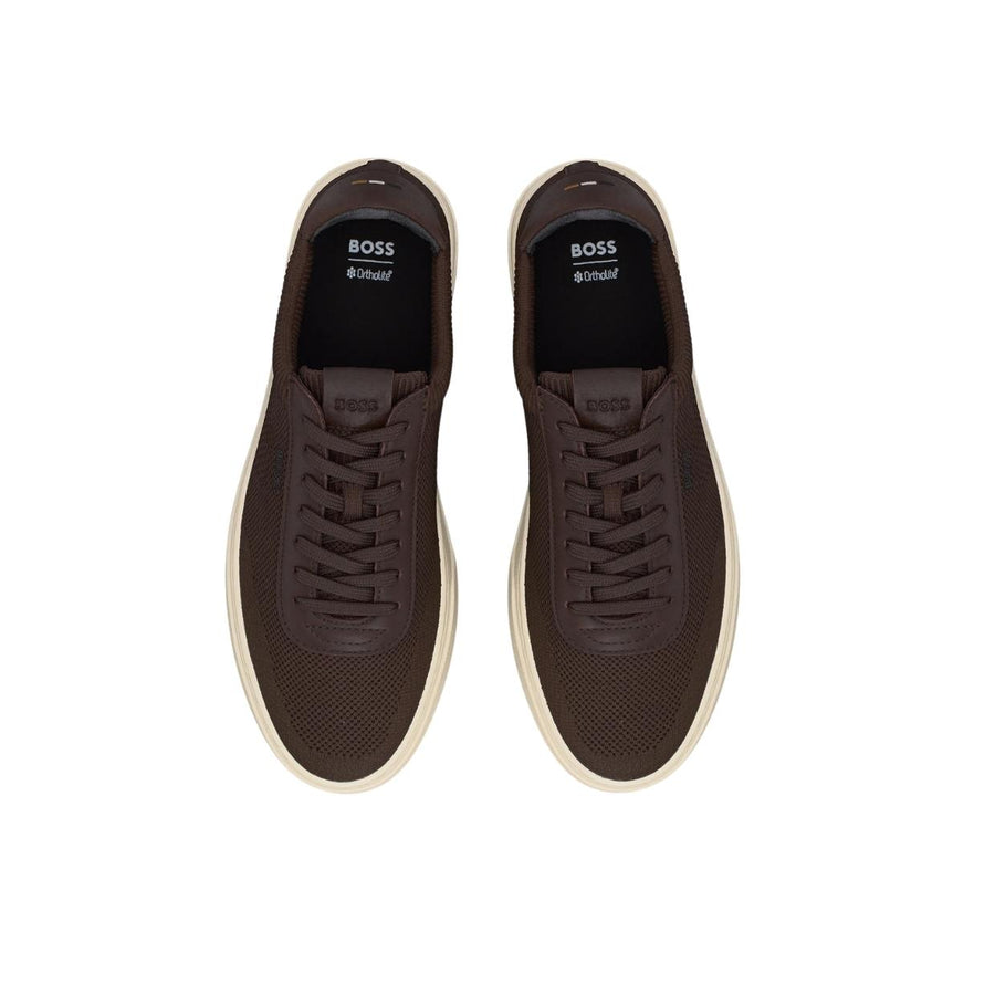 BOSS Kieran Knitted Upper Dark Brown Trainers