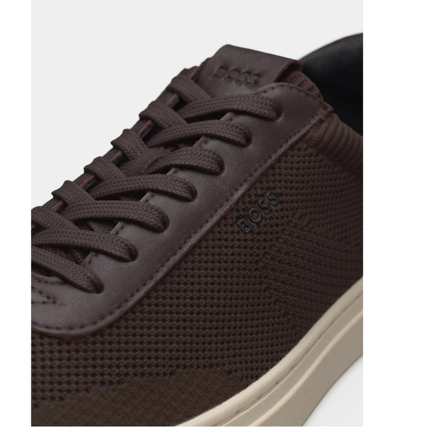 BOSS Kieran Knitted Upper Dark Brown Trainers