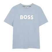 BOSS Kids Print Contrast Logo Pale Blue T-Shirt