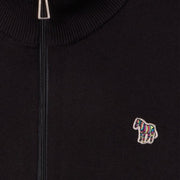 Paul Smith Zebra Logo Patch Cotton Black Half Zip Knitted Sweatshirt