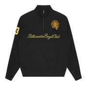 Billionaire Boys Club Script Panelled Half Zip Black Sweatshirt