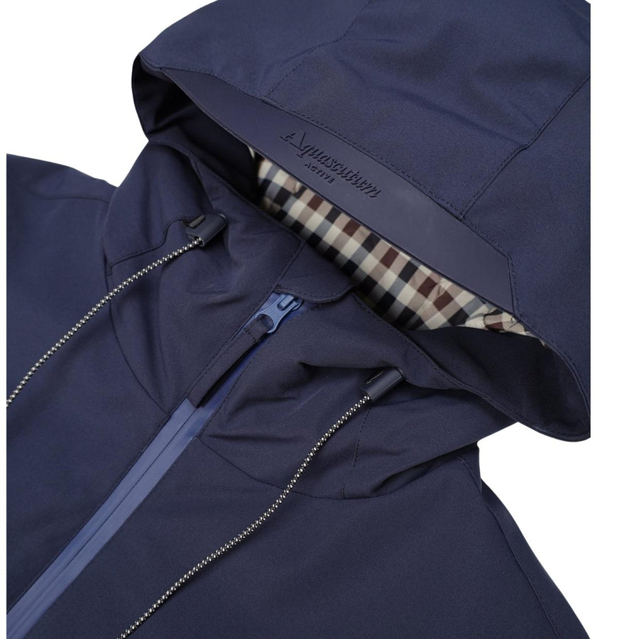 Aquascutum Active Shell Navy Mid Parka Jacket