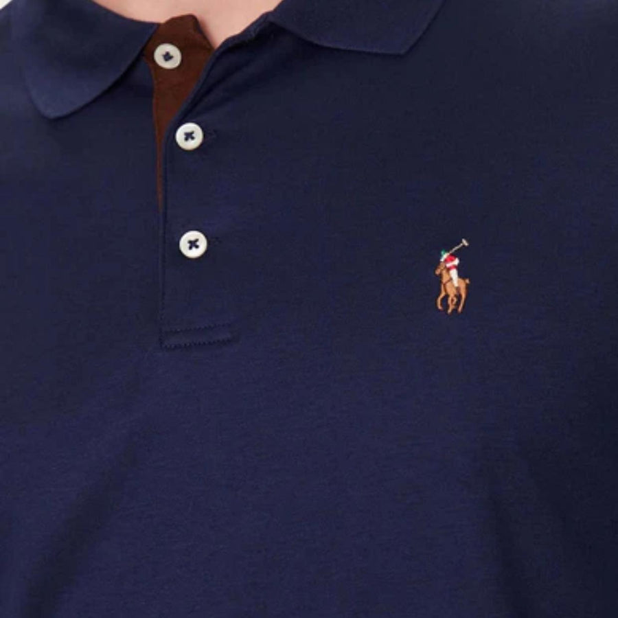 Polo Ralph Lauren Embroidered Pony Navy Long Sleeve Polo Shirts