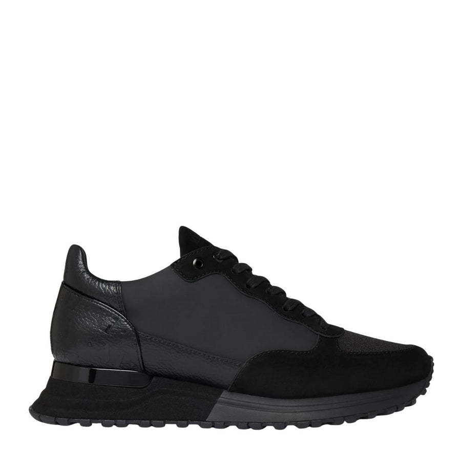 Mallet London Popham Luxe Triple Black Gloss Trainers
