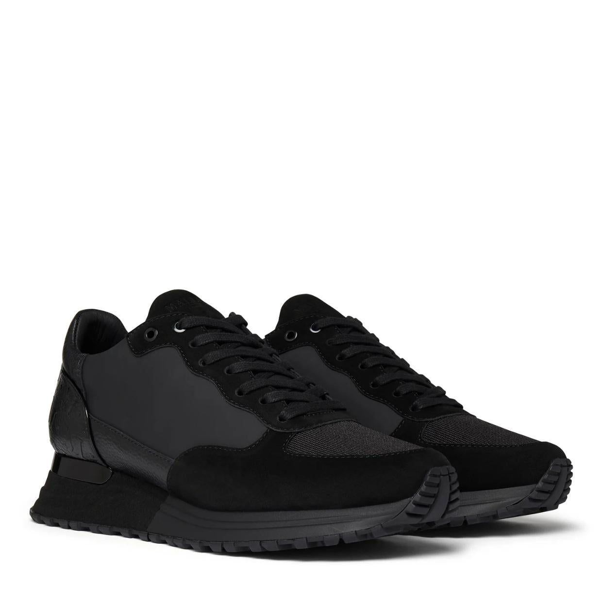 Mallet London Popham Luxe Triple Black Gloss Trainers