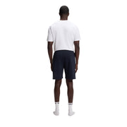 BOSS Metallic Logo Cotton Blend Dark Blue Sweat Shorts