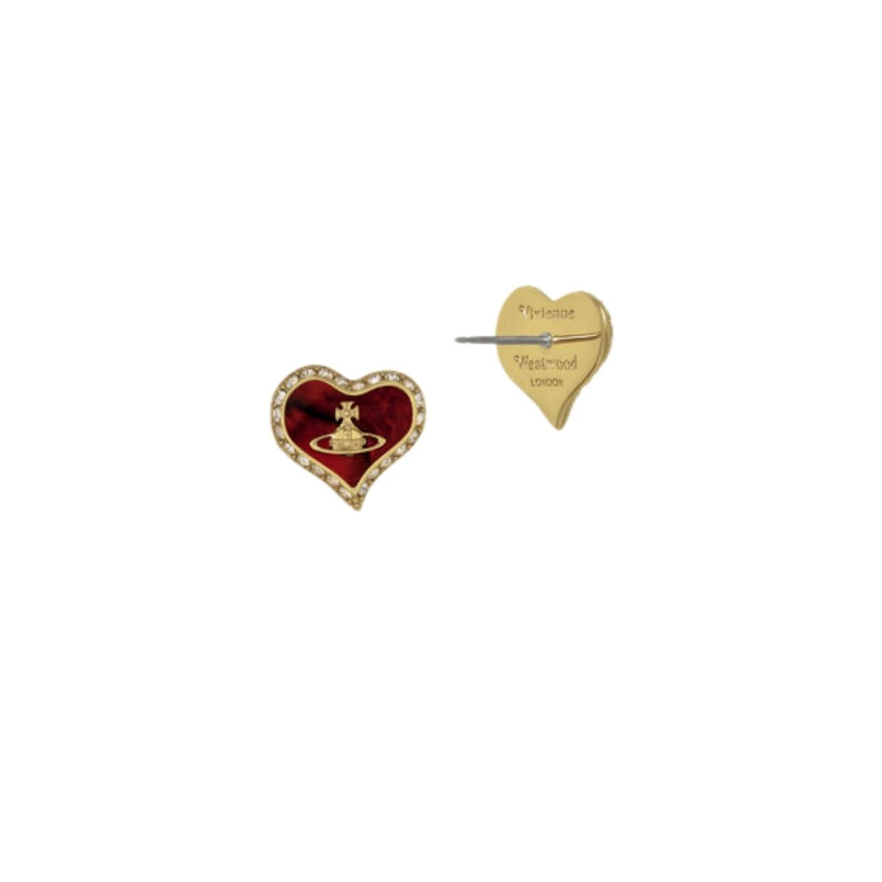 Vivienne Westwood Gold Copper Red Honey Crystal Petra Earrings