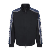 Emporio Armani Logo Stripe Double Jersey Navy Zip Sweatshirts