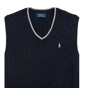Polo Ralph Lauren Navy Cable Knit Sleeveless Jumper
