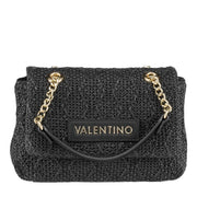 Valentino Bags Ocarina Summer Black Woven Satchel Bag