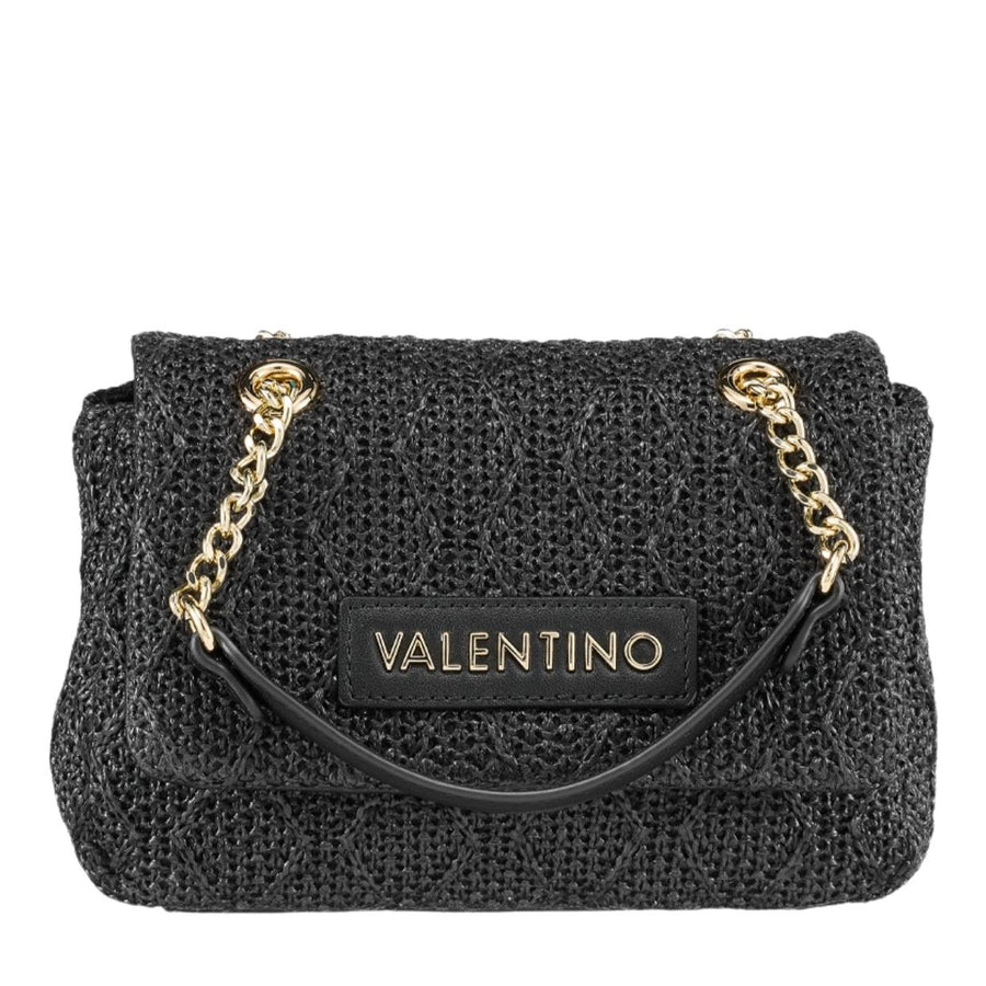 Valentino Bags Ocarina Summer Black Woven Satchel Bag
