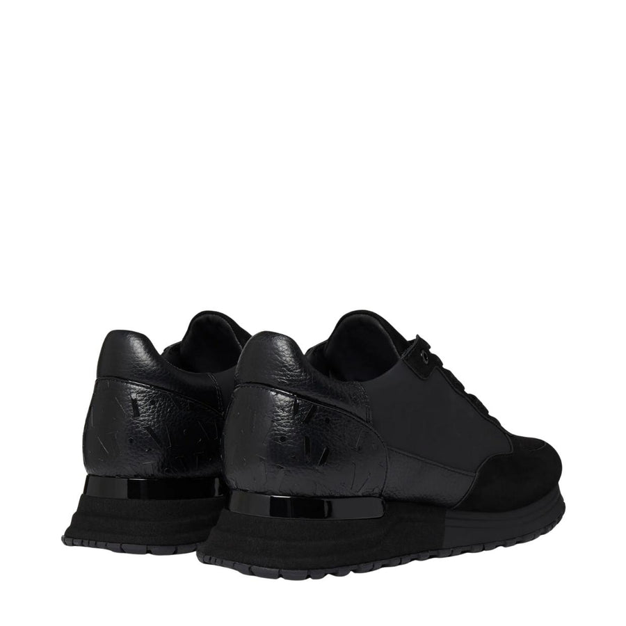 Mallet London Popham Luxe Triple Black Gloss Trainers