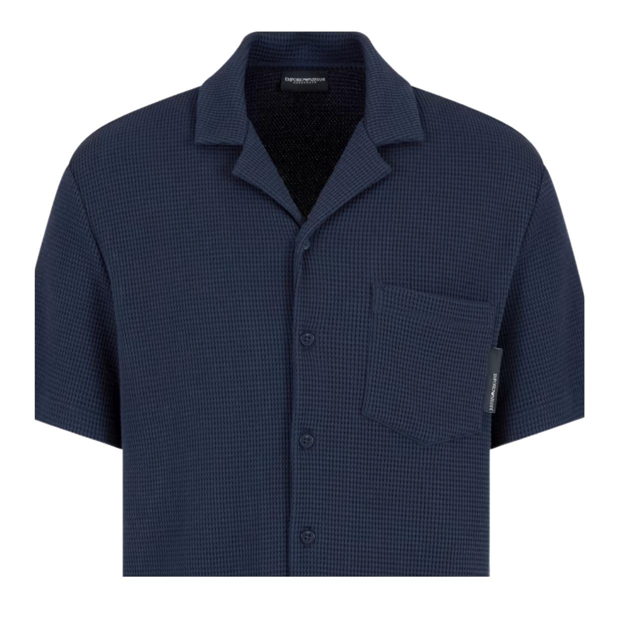 Emporio Armani Bodywear Waffle Jersey Navy Shirt