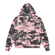 Billionaire Boys Club Arch Logo Pink Camo Zip Through Hoodie