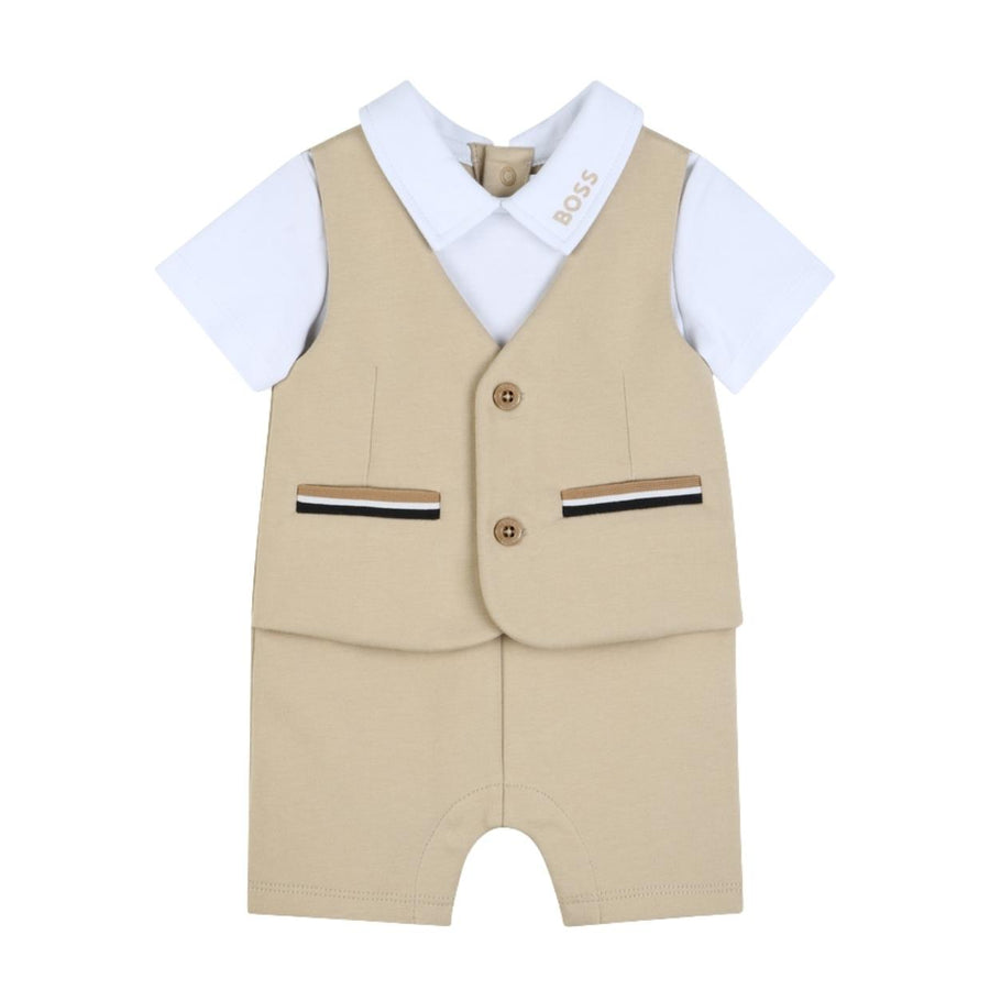 BOSS Baby Stone Beige Waistcoat Suit Set