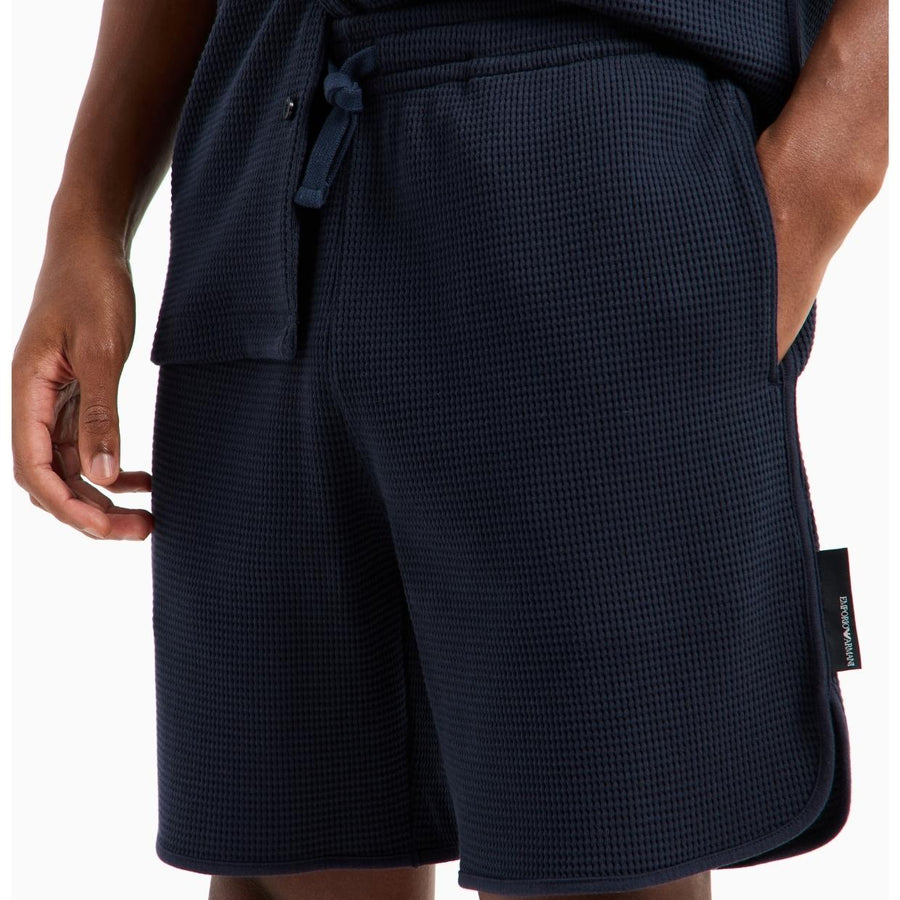 Emporio Armani Bodywear Waffle Jersey Navy Shorts
