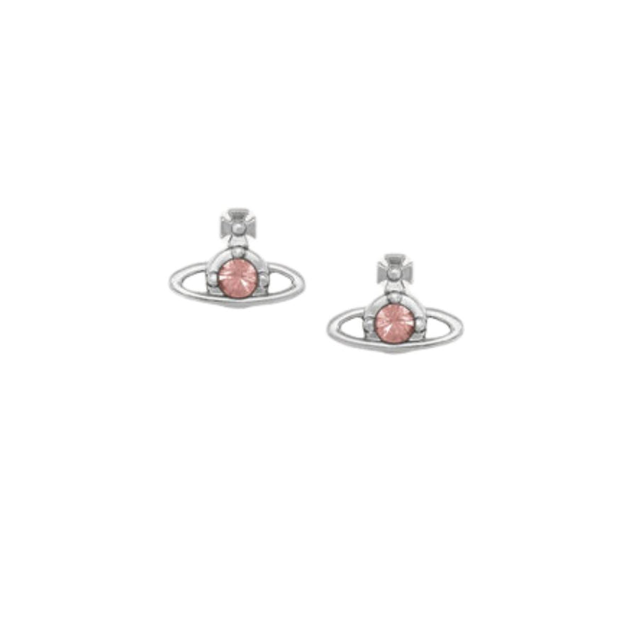 Vivienne Westwood Nano Solitaire Platinum Rose Crystal Earrings