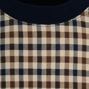 Aquascutum Active Club Check Navy Crewneck Sweatshirt