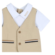 BOSS Baby Stone Beige Waistcoat Suit Set