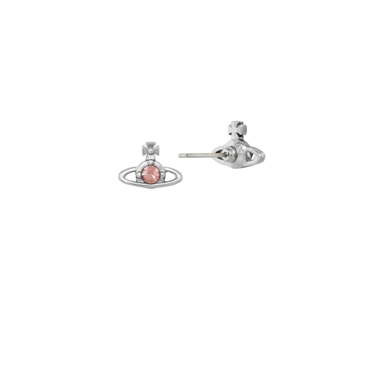 Vivienne Westwood Nano Solitaire Platinum Rose Crystal Earrings