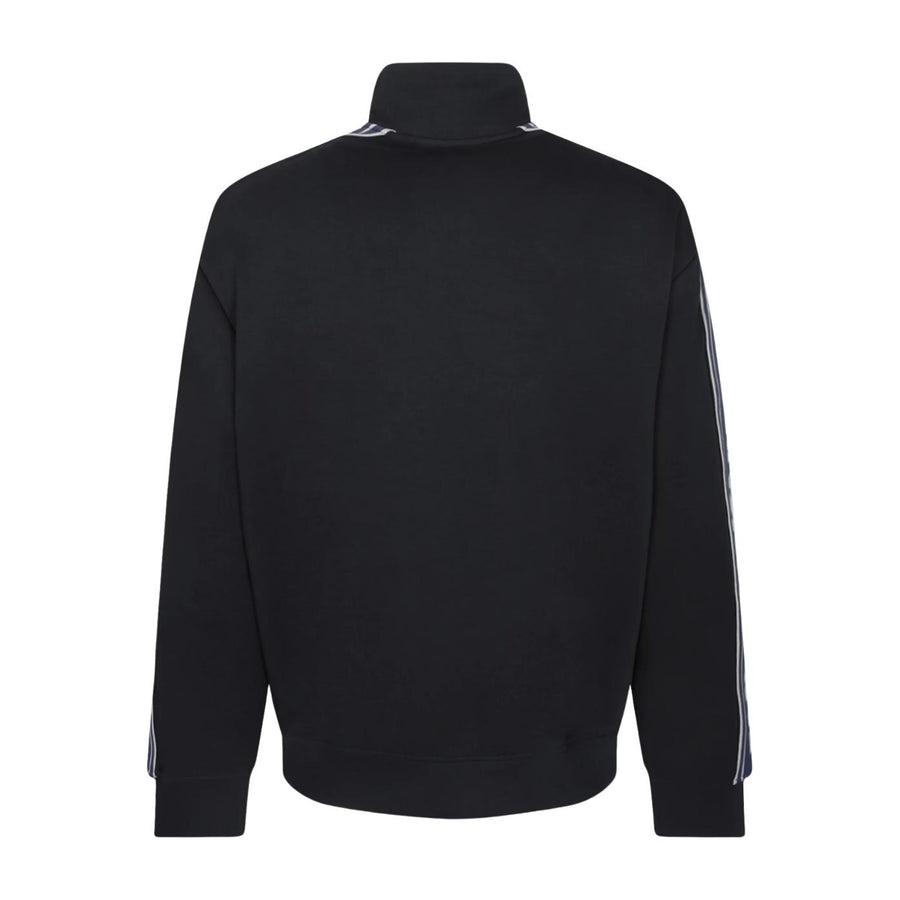 Emporio Armani Logo Stripe Double Jersey Navy Zip Sweatshirts
