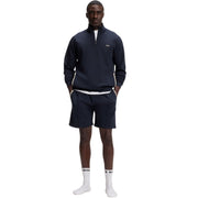 BOSS Metallic Logo Cotton Blend Dark Blue Sweat Shorts