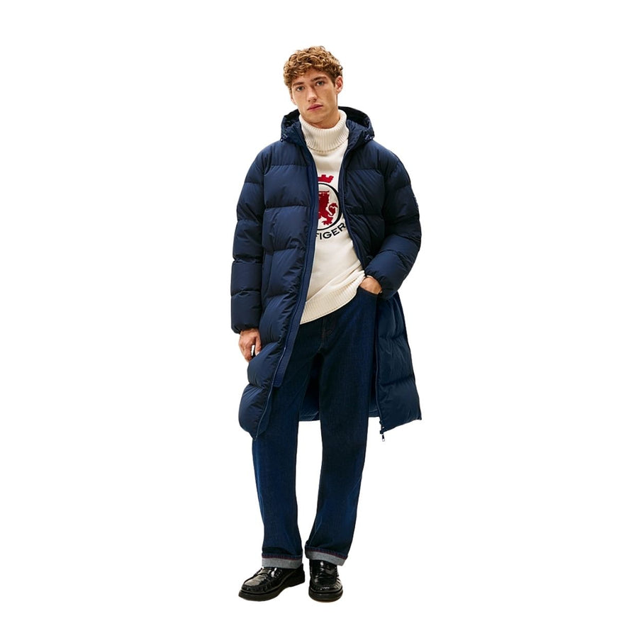 Tommy Hilfiger Down Longline Desert Navy Hooded Parka