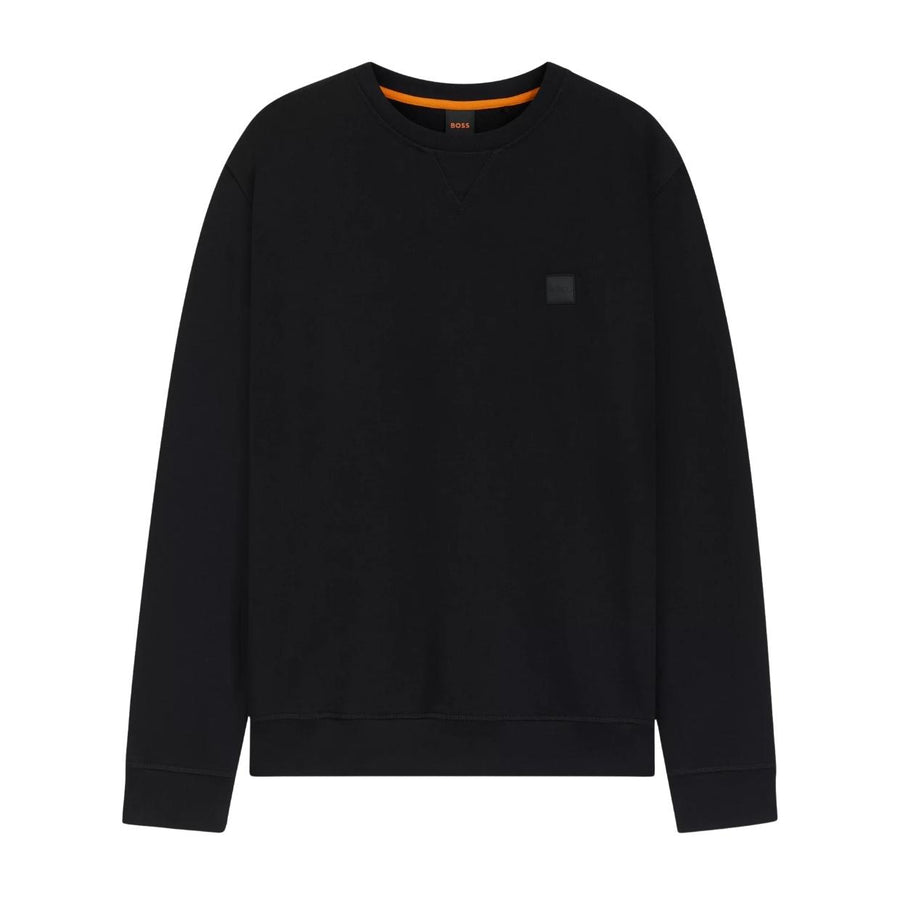 BOSS Logo Patch Westart Black Cotton-Terry Sweatshirt