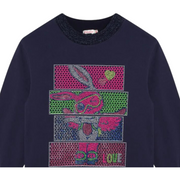 Billieblush Navy Jewel Bunny Sweater Dress
